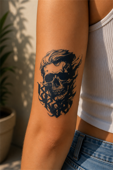 Kurukafa Sonradan Kararan Yarı Kalıcı Geçici Dövme Tattoo