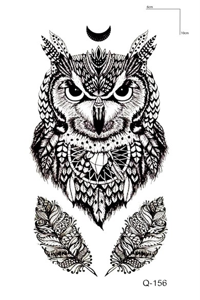 Baykuş Mini Dövme Geçici Tattoo