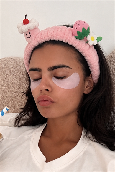 Pembe  Renk Karışık Figürlü Peluş Saç Bandı