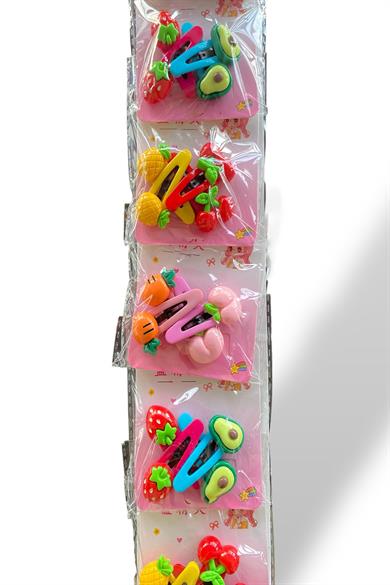 6lı Karışık Renk Karışık Figürlü Yan Toka Set 