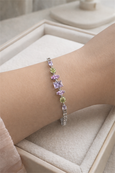 Gümüş Renk Taş Detaylı Xuping VİP Bileklik