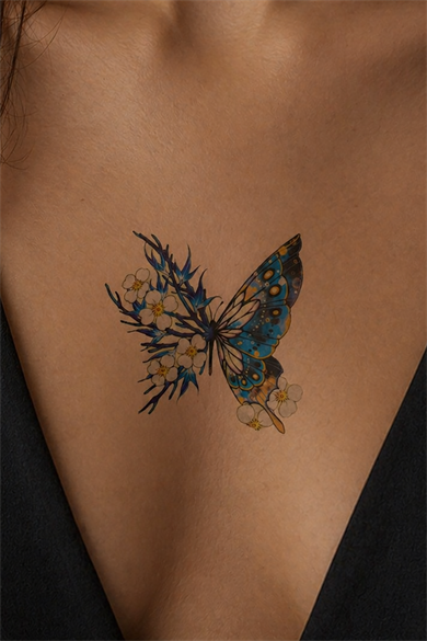 Geçici Kelebek Figürlü Dövme Tattoo