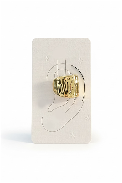 Altın Renk 14K Altın Kaplama TX Ear Cuff (Tek)