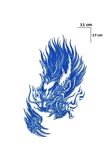 Ejderha Sonradan Kararan Yarı Kalıcı Geçici Dövme Tattoo