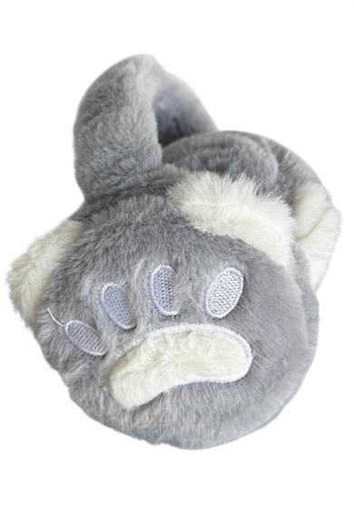 Gri Renk Pati Figürlü Peluş Kulaklık