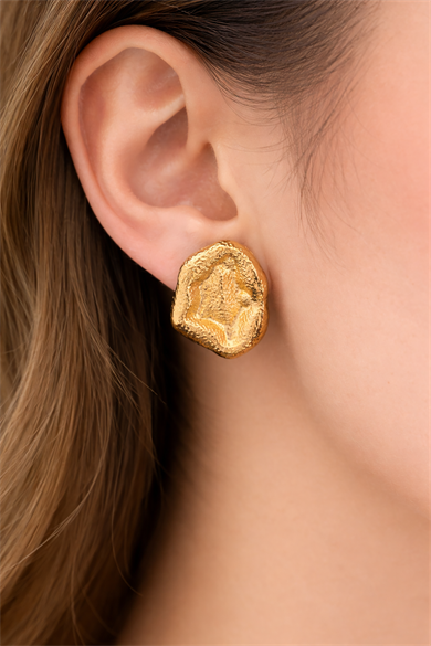 Altın Renk Çelik Küpe (Çift)