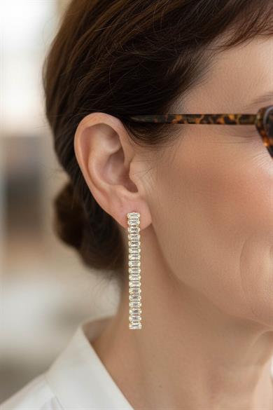 Altın Renk 14K Altın Kaplama Su Yolu Küpe (Çift)