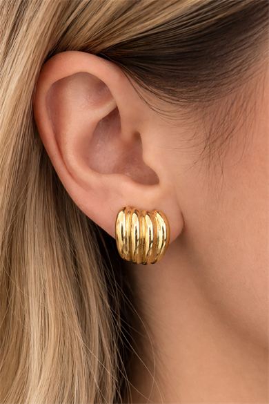 Altın Renk Çelik Küpe (Çift)