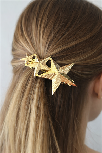 Altın  Renk Yıldız Figürlü Metal Otomat Toka