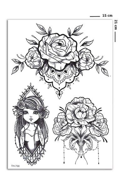 Çiçek Geçici Dövme Tattoo