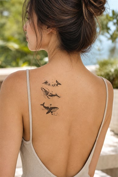Yunus Balığı Mini Geçici Dövme Tattoo