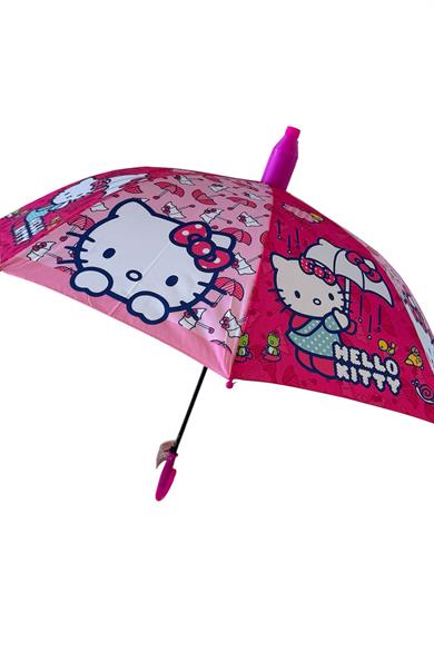 Pembe Renk Kedi Figürlü Kılıflı Çocuk Şemsiye