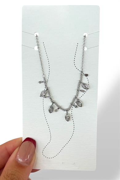 Gümüş Renk Taş Detaylı Halhal