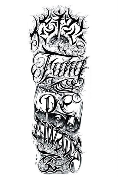 Yazılı Kol Dövme Geçici Tattoo