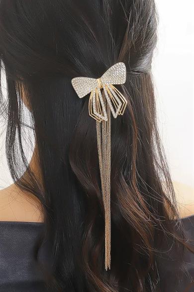 Altın Renk Kurdele Figürlü Taşlı Otomat Toka