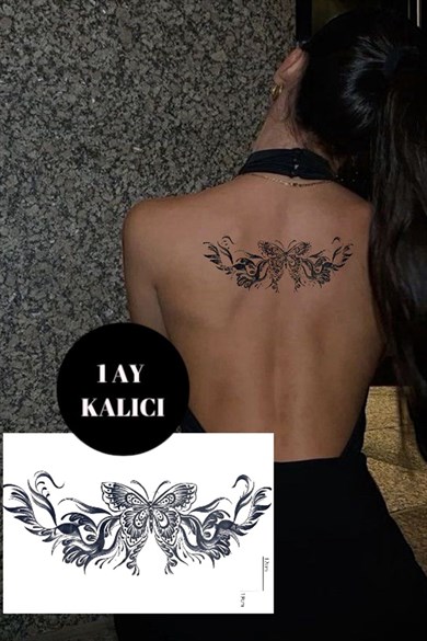 Kelebek Figürlü Sonradan Kararan Yarı Kalıcı Geçici Dövme Tattoo