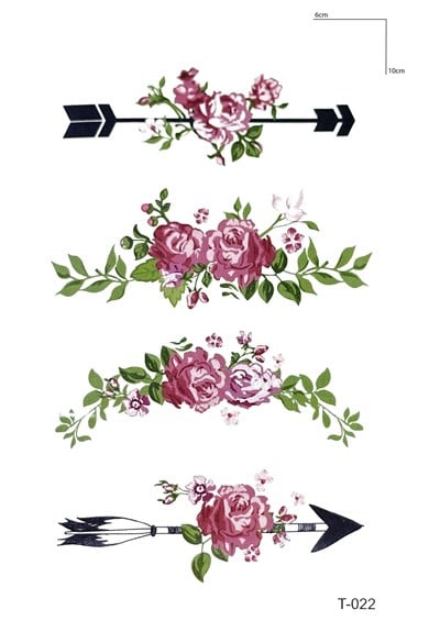Ok ve Gül Mini Geçici Dövme Tattoo