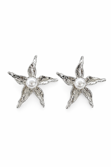 Gümüş Renk Yıldız Figürlü Küpe (Çift)