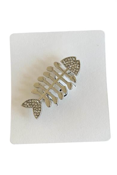 Gümüş Renk Kılçık Figürlü Broş