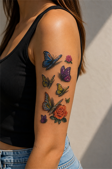 Kelebekler Geçici Dövme Tattoo