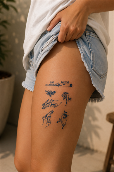 Çoklu Tabanca Sonradan Kararan Yarı Kalıcı Geçici Dövme Tattoo