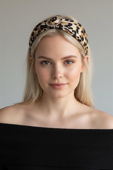 Kahverengi Ve Siyah Leopar Desenli Taç