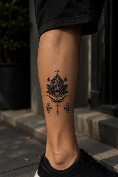 Lotus Sonradan Kararan Yarı Kalıcı Geçici Dövme Tattoo