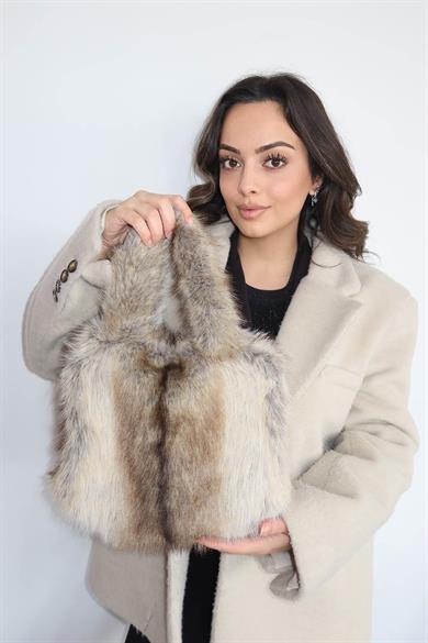 Kahverengi Peluş Kadın Çanta