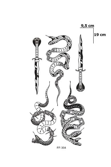 Bıçak Dövme Geçici Tattoo
