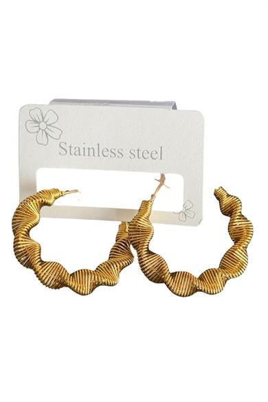  Altın Renk Çelik Halka Küpe (Çift)