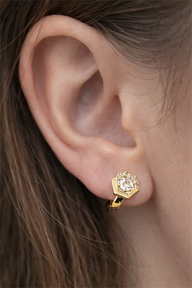 Altın Renk Taş Figürlü Çelik Xuping Küpe (Çift)