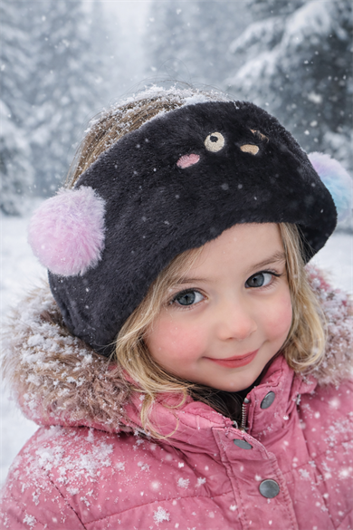 Siyah Renk Ayıcık Figürlü Peluş Kulaklık