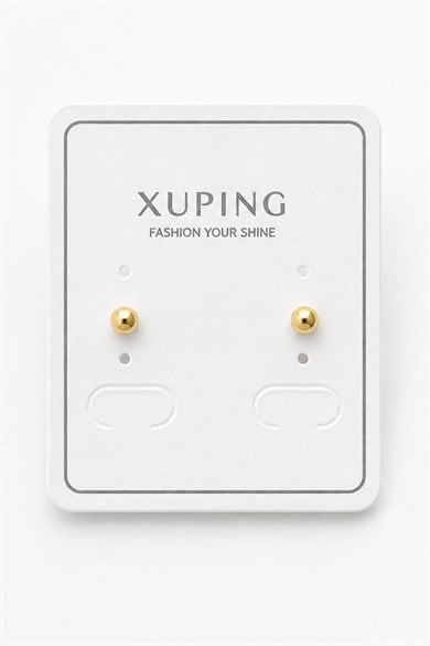 Altın Renk Top Detaylı Xuping   Küpe (Çift)