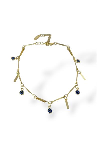 Altın Renk Nazar Boncuğu Figürlü YSX Halhal