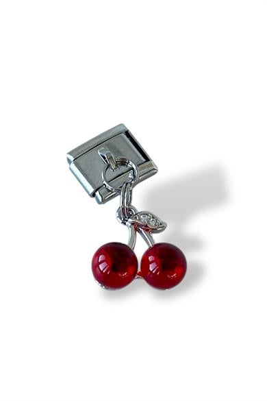 Gümüş Renk Kiraz Figürlü Çelik Nomination Charm (Tek)