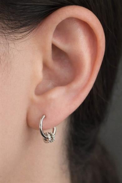 Gümüş Renk 14K Altın Kaplama Tx Halka Küpe (Çift)