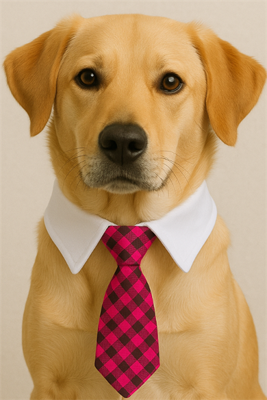 Fuşya Ve Beyaz Renk Kravat Kedi Köpek Tasması