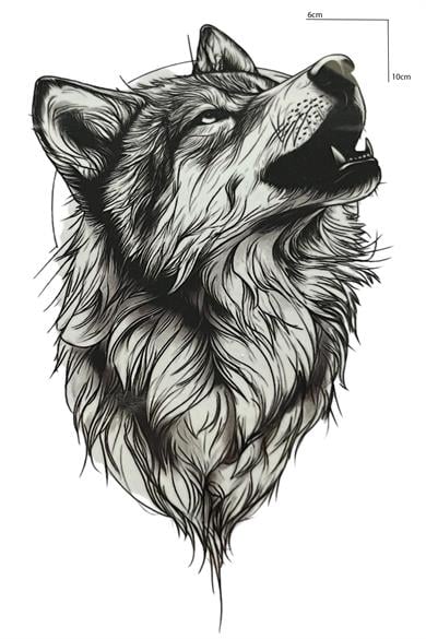 Geçici Kurt Figürlü Mini Dövme Tattoo