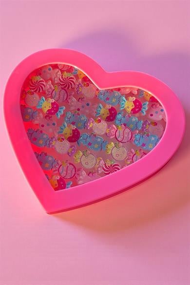 36lı Karışık Renk Şeker Figürlü Çocuk Yüzük Set