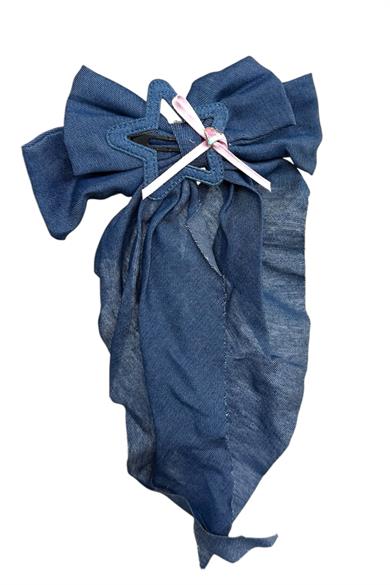 Lacivert Renk Yıldız Figürlü Kurdele Otomat Toka