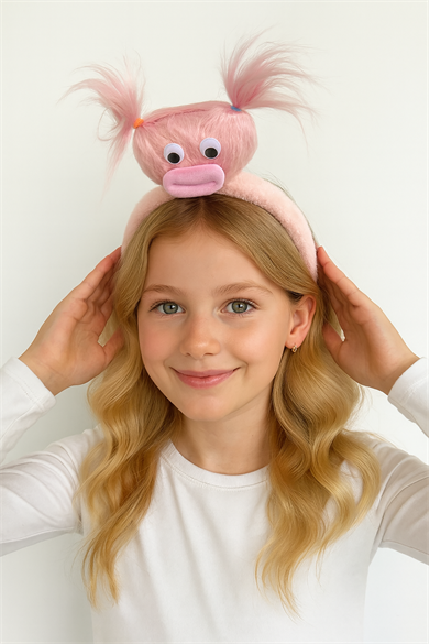 Pembe Renk Canavar Figürlü Peluş Taç