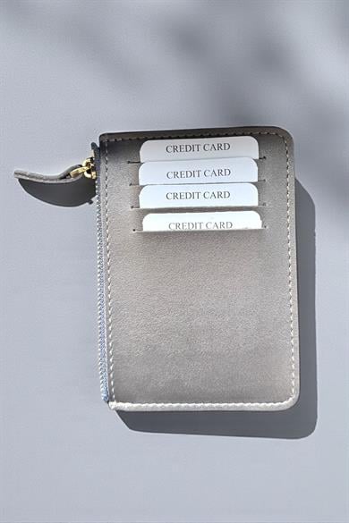 Antrasit Renk Deri Kadın Cüzdan/ Kartlık