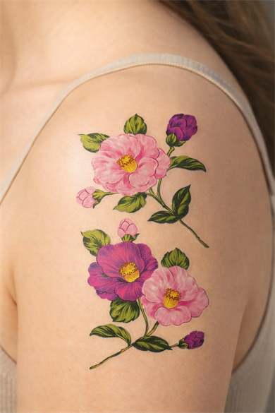 Geçici Çiçek Figürlü Mini Dövme Tattoo