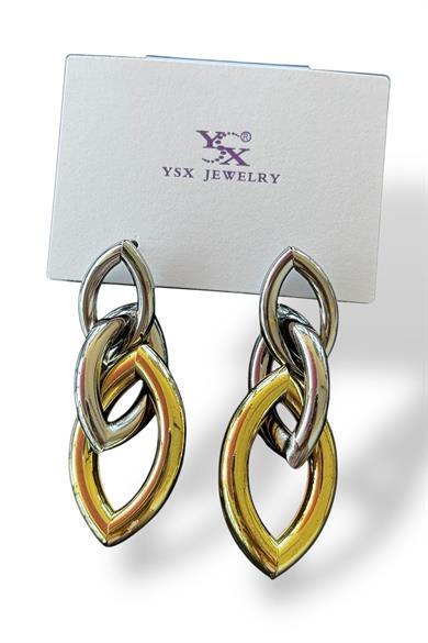 Altın Ve Gümüş Renk YSX Küpe (Çift)