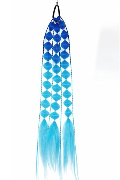 Mavi Renk Saç Detaylı Lastik Toka