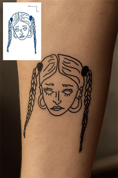 Kız Figürlü 12 Saat Sonra Kararan Geçici Dövme Tattoo