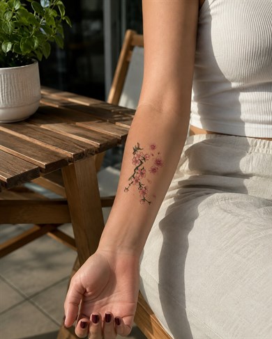Çiçek Dalı Mini Dövme Geçici Tattoo