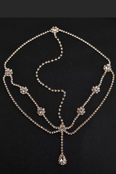 Altın Renk Taş Detaylı Alınlık/Kına Aksesuarı