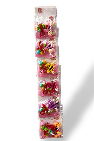6lı Karışık Renk Karışık Figürlü Lastik Ve Yan Toka Set 