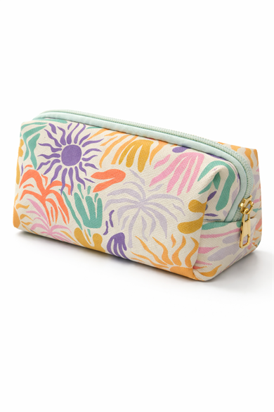 Karışık Renk Desenli Makyaj Çantası